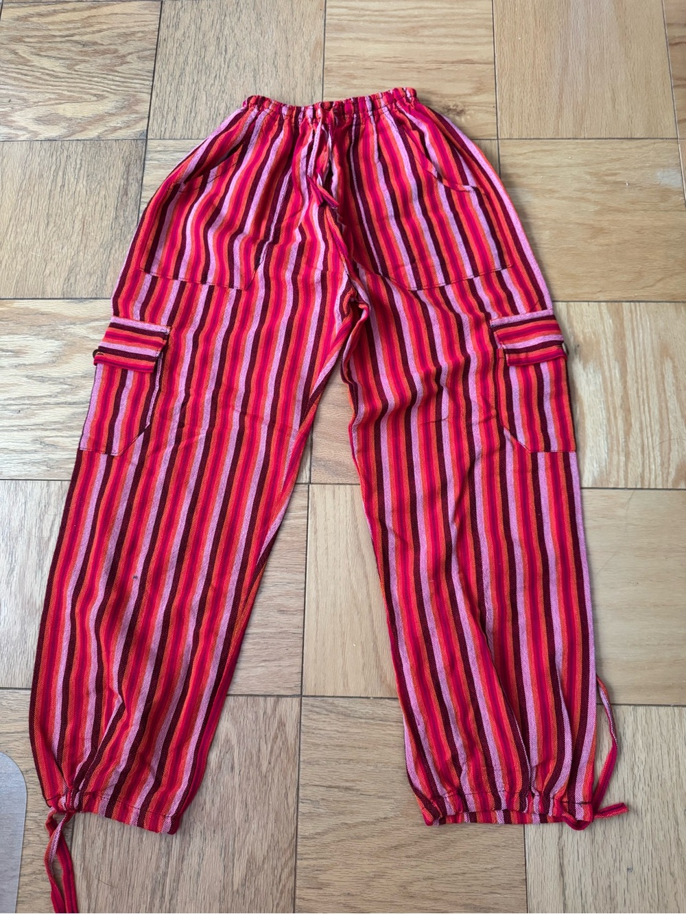 Bright Multicolor Striped Cargo Pants